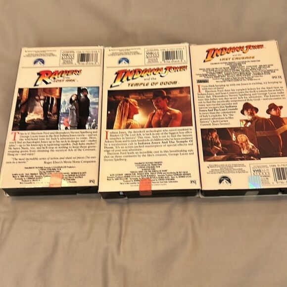 Vintage Indiana Jones VHS tapes these have been in storage for year - Picture 3 of 15
